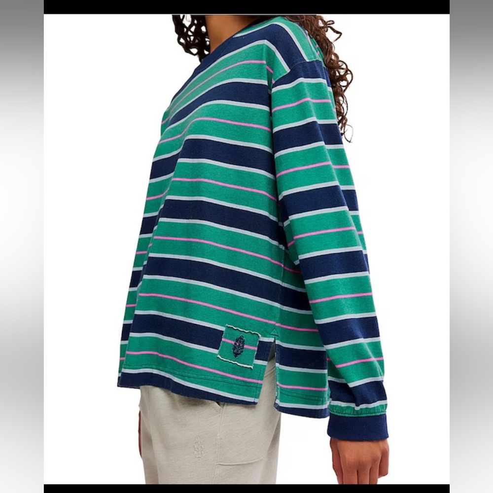 FIRM PRICE NWOT FP MOVEMENT BY FREE PEOPLE STRIPED HUSTLE LAYER - Picture 7 of 14